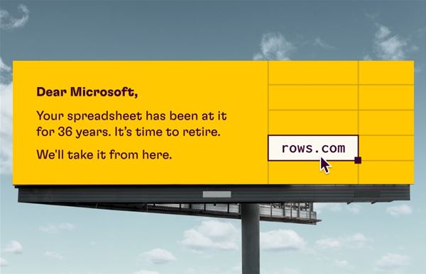 Rows declares desktop apps beta release and triple consumer expansion following daring billboards out of doors Microsoft and Google HQs