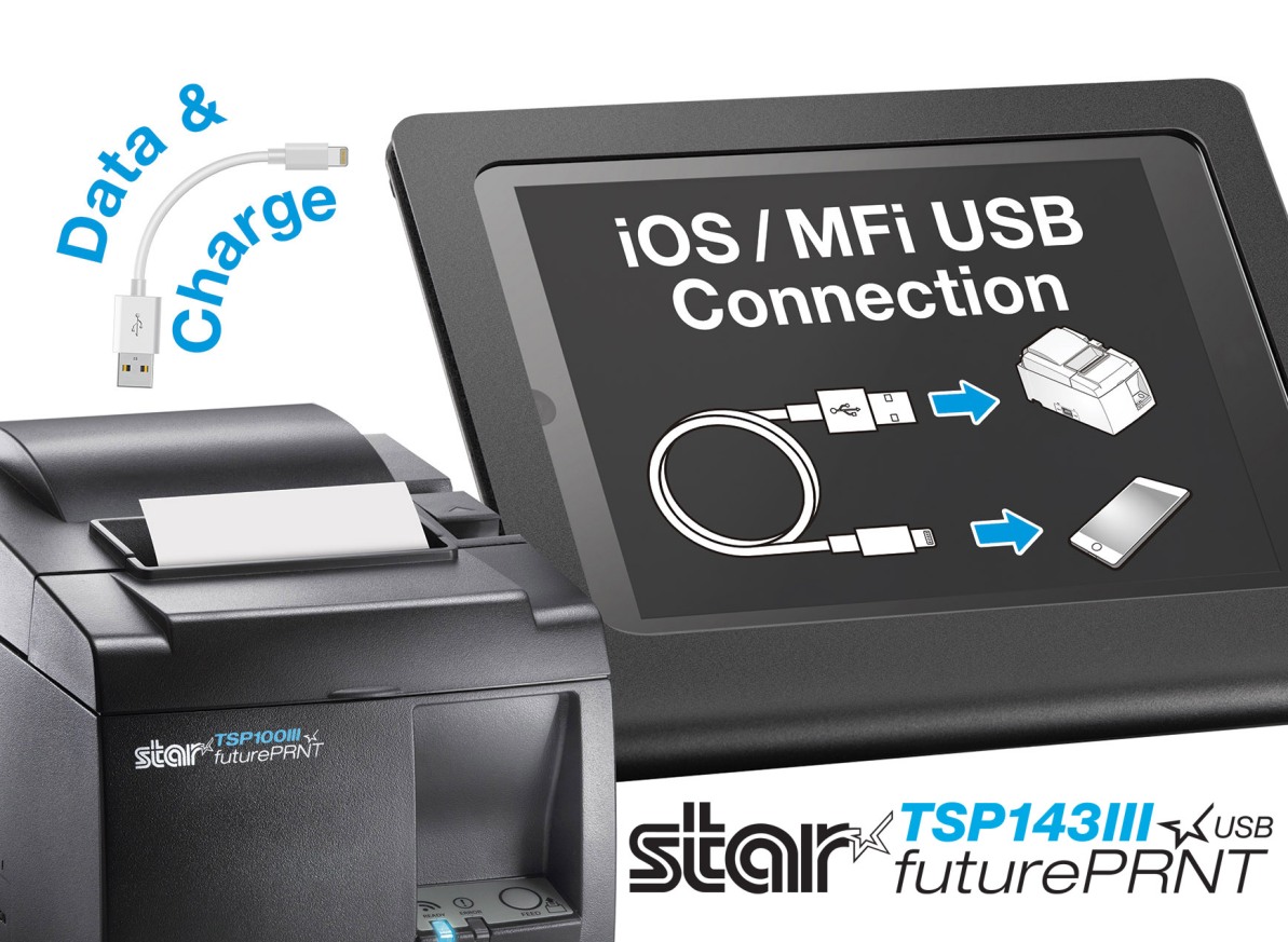 Star_Micronics_TSP143IIIU Star Micronics revolutioniert Geräteauswahl bei Kassenterminals durch direkten Belegdruck vom iPad/iPhone/iPod über USB-Lightning-Kabel